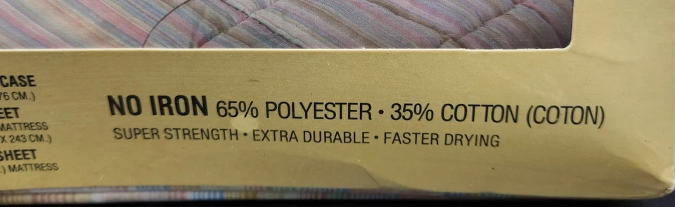NUEVO Juego de 3 hojas gemelas Thomaston Lucky Stripe vintage selladas. USA Foto 3 de 4