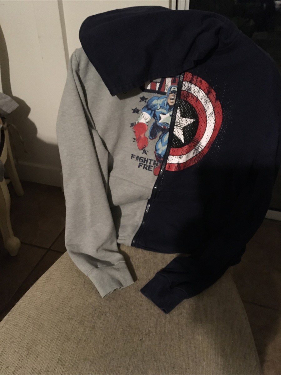 Marvel Captain America Mens Large Zipper On Back Coat Jacket