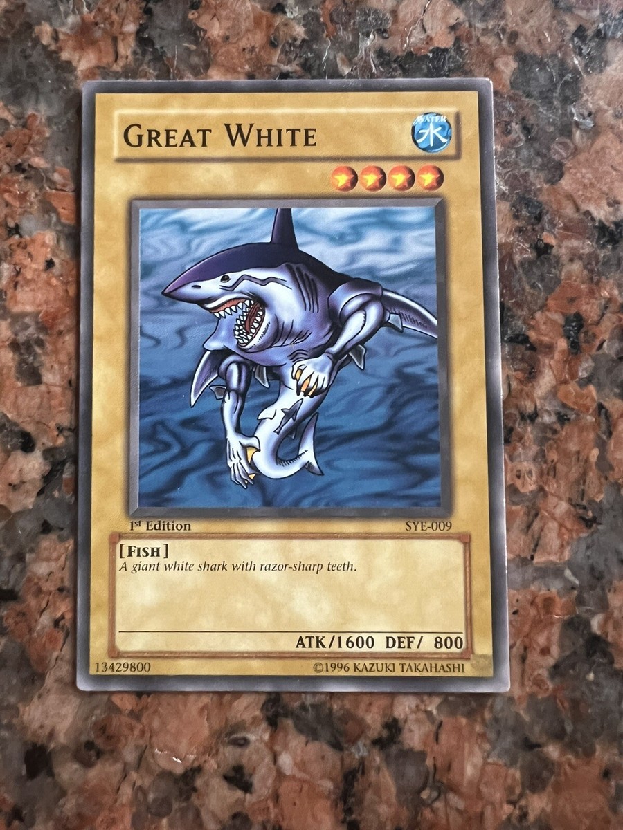 great white yugioh card SYE-009 1ST COMMON X3 (NM) You may banish an evil card in discard pile to search deck for a Hero Great White YUGIOH Card SDY-001