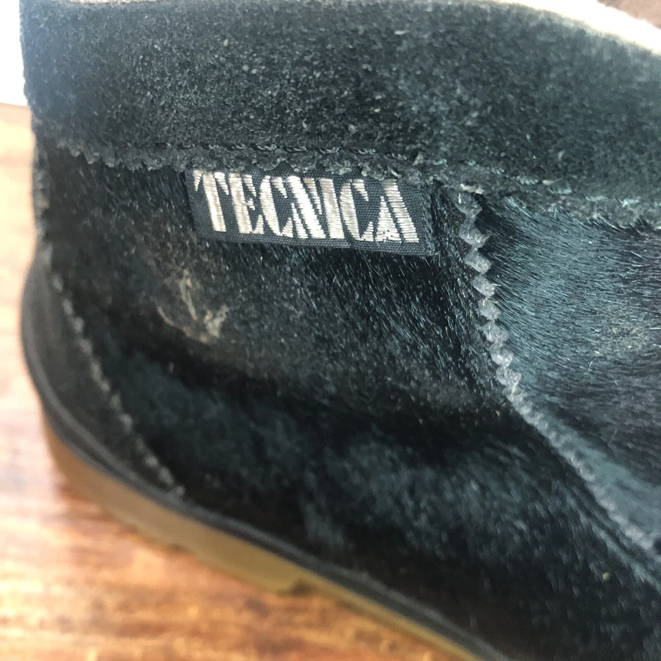 Botas de invierno Tecnica de piel de cabra negras de colección talla 39 EE. UU. 8-8,5 hechas en Italia con cordones Foto 2 de 4