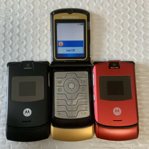 Motorola RAZR V3 Flip Telefon komórkowy Odblokowany aparat Telefon komórkowy 2G GSM Bluetooth - Zdjęcie 1 z 19