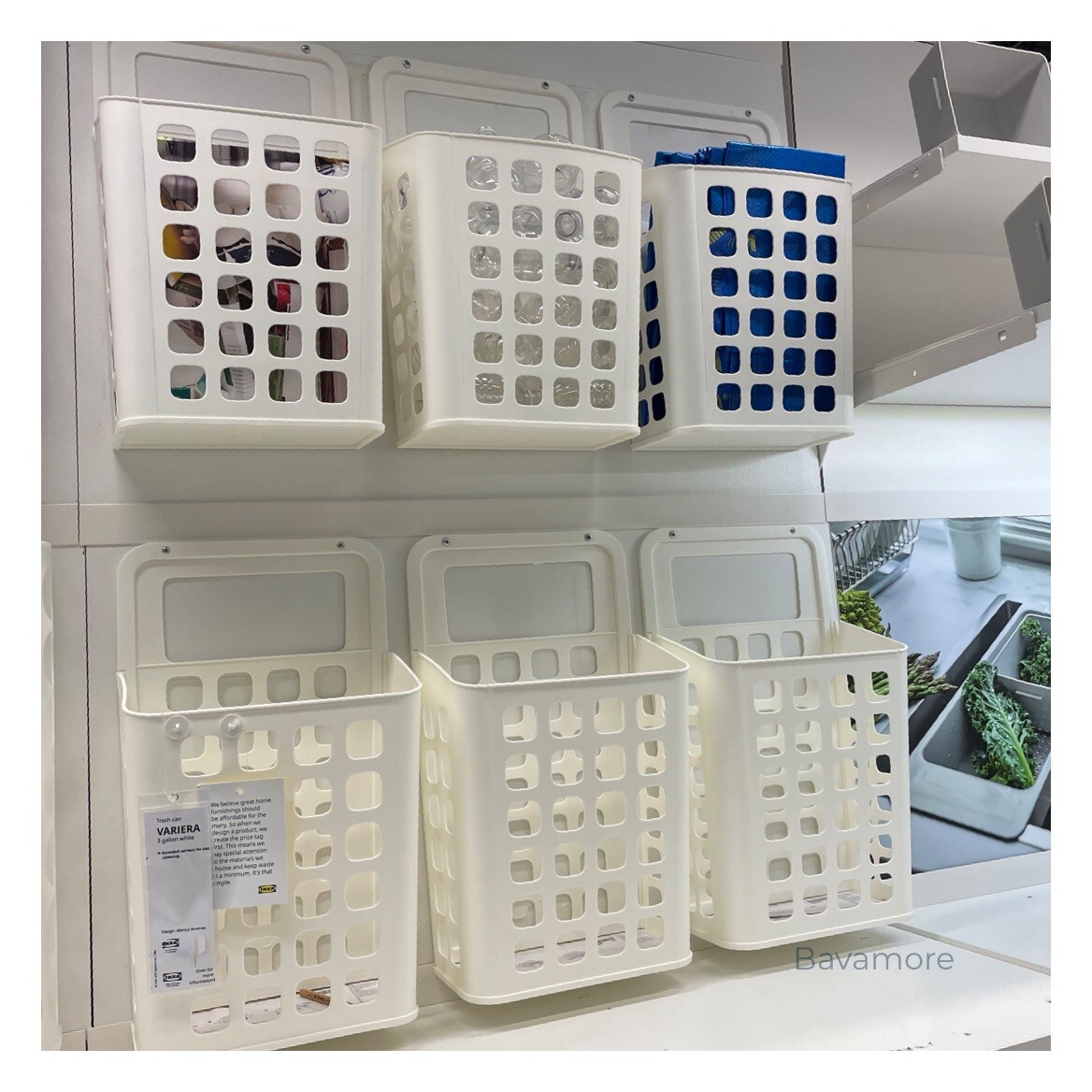 Ikea VARIERA Trash can, white gallon 18⅛×10⅝×6¼