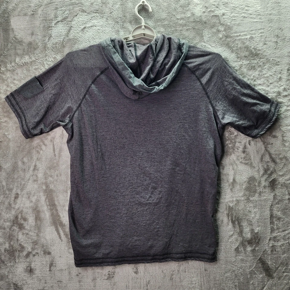 Paper Denim & Cloth Hooded Henley T-Shirt Gray Graphic Short Sleeve Men’s XL - Image 2 of 4