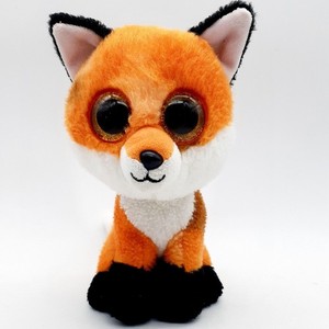 Ty Meadow Beanie Boos Fox Plush Small Orange White Black Big Eyes With Tag