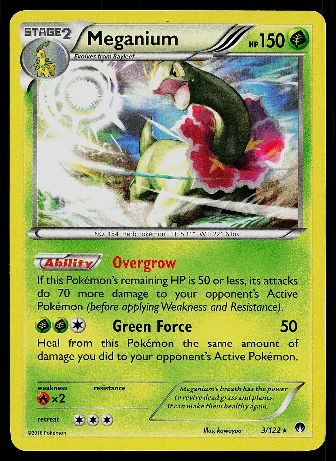 Pokemon Card BREAKpoint Meganium 3/122 Rare Holo