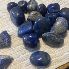 16x Lapis lazuli Tumbled Stones Natural Crystal  Polished  Afghani Stone Gift