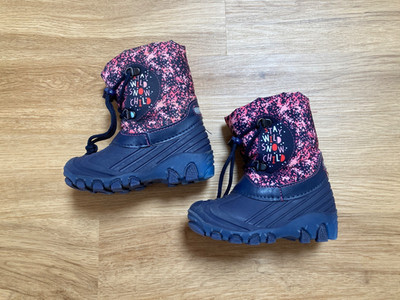 Moonboots Winterstiefel Gr. 24 dunkelblau rosa wasserdicht lupilu Zugbandverschl