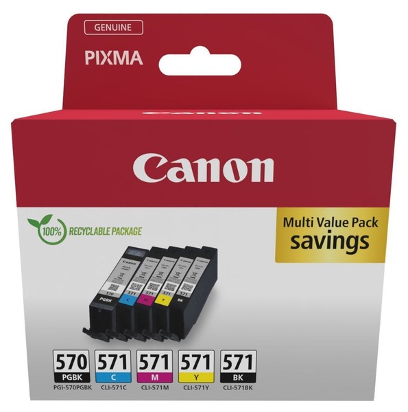 Canon PGI-570/CLI-571 Pgbk/C/M/Y/Bk Multipack Originale Druckerpatronen-image
