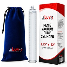 LeLuv Penis Vacuum Pump Cylinder 1.75" x 12" Seamless Untapered Clear Acryli...