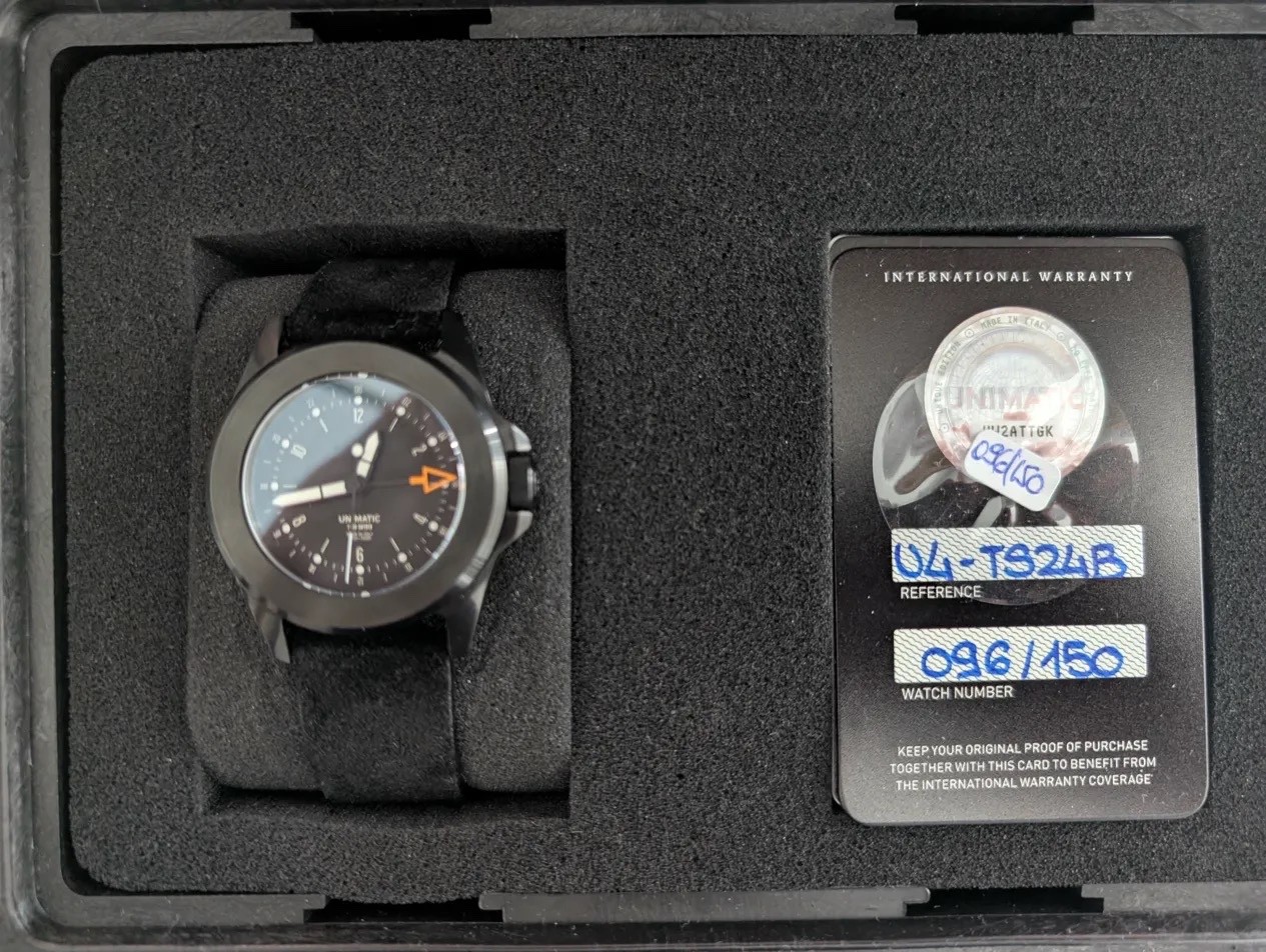 Unimatic x Todd Snyder U4-TS24B GMT Watch Black 096/150 Full Kit Excellent Cond