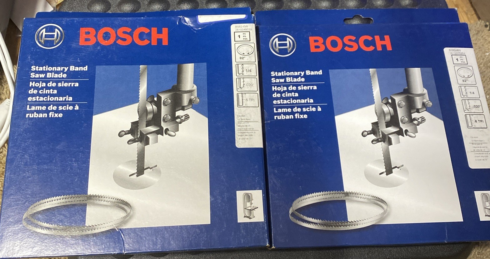 Lot Of 2 Brand New Bosch BS82-6W 82" x 1/4" 6 TPI Stationary Band Saw Blade