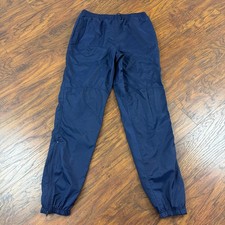 VINTAGE Nike Pants Mens L Blue Nylon Windbreaker Track Joggers Zip Ankle 90s TWA