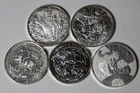 Lot Of 5 1oz Silver Rounds  Of Various Characters See Pictures