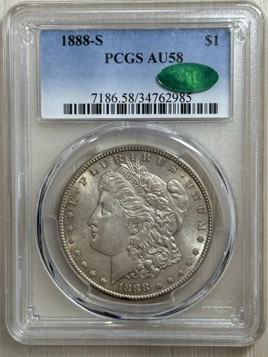 1888 S Morgan Pcgs Au58 CAC