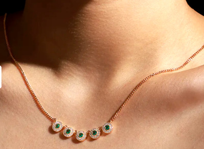 XUPING Sweet Round Copper Synthetic CZ 18K Gold Plated Inlay Necklace