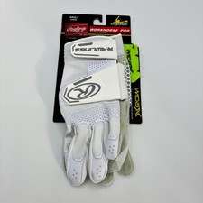 Rawlings Womens Workhorse Pro Fastpitch Softball Batting Gloves Size L White