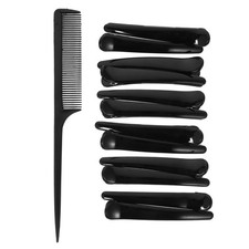13Pcs Reusable Hairdressing Hair Clips Duckbill Clips Salon Styling Tool Black