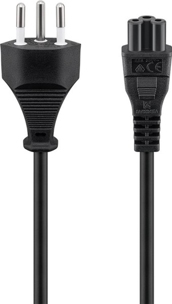30X Goobay 93960 Netzanschlusskabel Schweiz, 1,8 M, Schwarz, (3*0,75 Mm²), 1.8 M-image