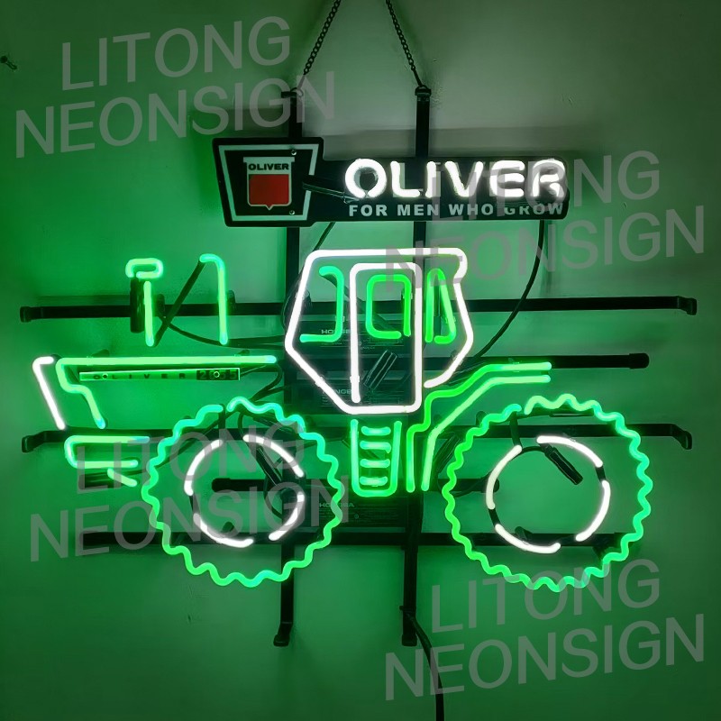 Oliver For Men Who Grow Farm Tractor Neon Sign Light Lamp 24