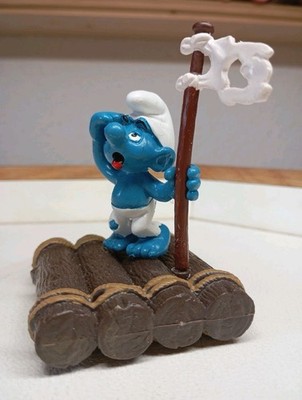 Schleich SuperSchlumpf auf Floß Flagge weiß 40246 - Schlümpfe smurf river raft  