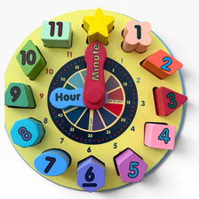 Melissa  Doug Wooden Shape Sorting Clock Puzzle Classic Toy