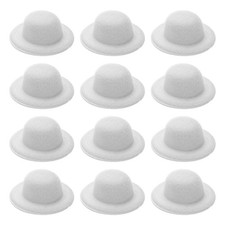 2.3 Inch Mini Formal Hats, 12 Pcs Miniature Doll Hats for Crafts, White