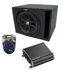 Subcaja Kicker Comp C15 puerto ventilado estéreo universal para automóvil único y amplificador CXA8001