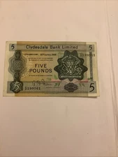Clydesdale Bank LTD - £5 Note Glasgow 18th April 1966  
