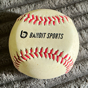 Bandit Sports Baseball - White/Red Raised Seam, Red Stitching