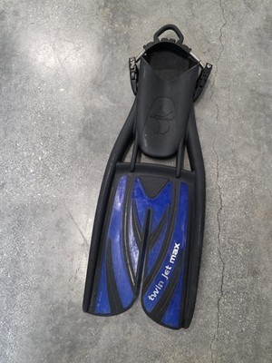 Scubapro Twin Jet Max Dive Fin Replacement Large Black Blue Open Heel Split Fin