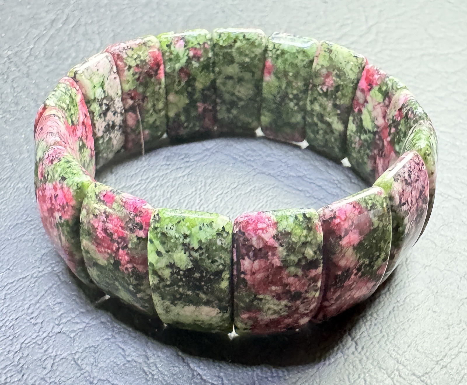 Natural Ruby Zoisite Gemstone Stretch Bracelet Gr… - image 2