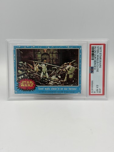 1977 Topps Star Wars #39 Steel walls close in on our heroes! — PSA 6