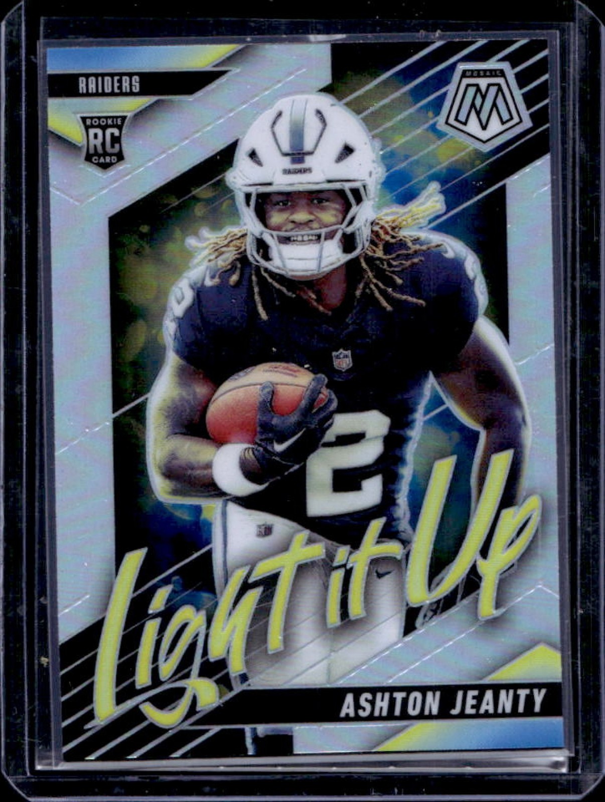 2025 Mosaic Ashton Jeanty Light it Up RC Silver Prizm #13 Raiders