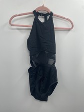 NWT Balera Caged Waist Halter Leotard Women's XS Black Dancewear Classic Party