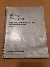 1988 VW Volkswagen Cabrio,Scirocco,Fox,GTI 16V &Jetta Electrical Wiring Diagram
