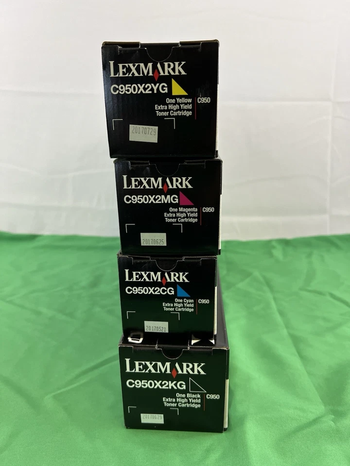 GENUINE SET 4 LEXMARK HI-YLD TONERS C950X2CG C950X2YG C950X2MG C950X2KG C950 NEW - Image 3 of 4