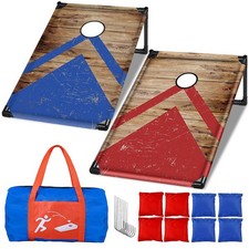 Nzqxjxz Portable Cornhole Board Set 8 Bean Bags - 3X2 Ft Corn Hole Toss Game
