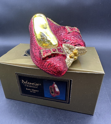 KURT ADLER POLONAISE THE WIZARD OF OZ RUBY SLIPPERS ORNAMENT AP838 6''