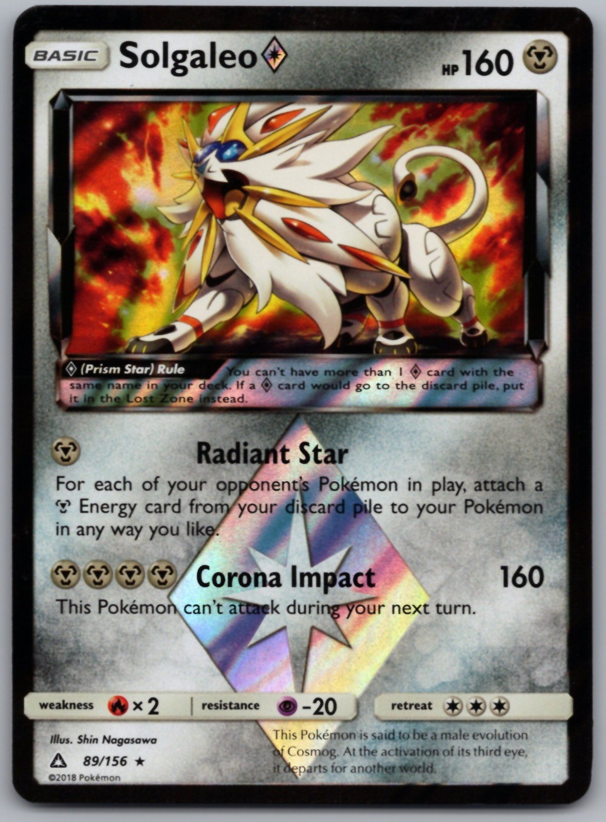 Solgaleo Prism Star Prism Rare SM - Ultra Prism 89/156 LP