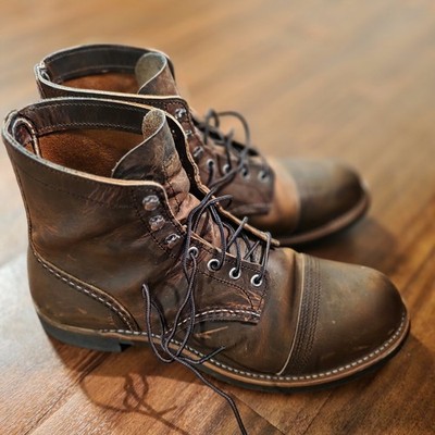 Red Wing Shoes Iron Ranger 8085 Men s Brown Leather Lace-Up Ankle Boot 10D