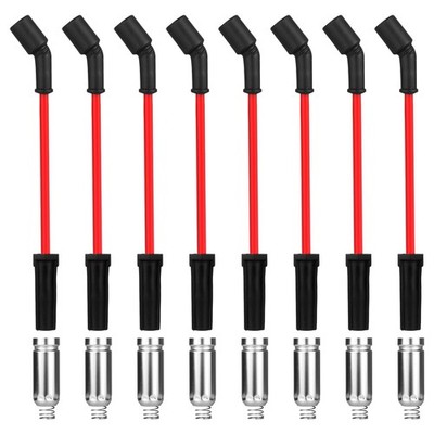 8-Pack Spark Plug Wires Set for GM LS V8 4.8 5.3 6.0 6.2 - Fits Chevy GMC Cadill
