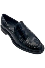 Franco Sarto Womens Eden Studs Penny Loafer Black