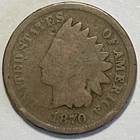 1870 Indian Head Cent 1c Good Details Low Grade Semi-Key Date 🔥