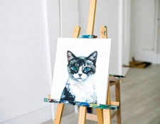 Pet Portrait Custom From Photo, Hand-Painted Art on Canvas - Dog, Cat, Animal