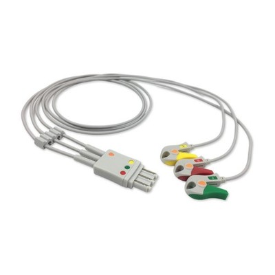 989803144951 Compatible 3-lead ECG Leadwire with Grabber/Pinch end for Philips