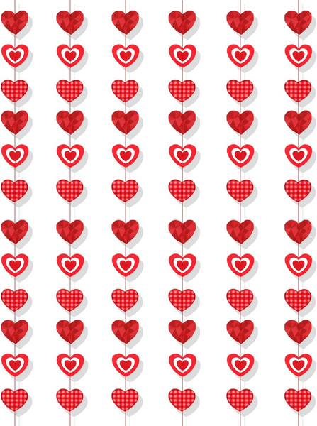 Herz Girlande Rot Valentinstag Deko, Herzgirlande Valentinstag Girlande Herz Dek-image