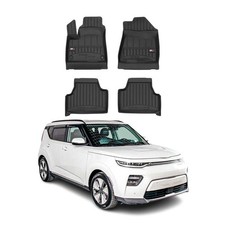 OMAC Gummi Fußmatten für Kia Soul EV 2020-2024 Premium TPE Automatten Schwarz 4x
