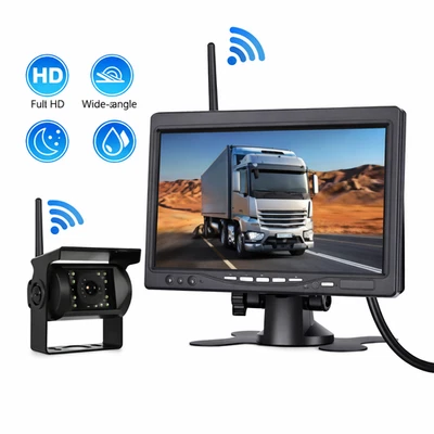 Kit Caméra Recul Sans Fil Écran 7" IPS Camping-Car Camion Van Vision Nocturne - Photo 1/4