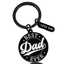 Fathers Day Keychains Gift For Dad Best Ever Small Metal Key Tag Present