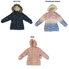 Member's Mark Girl's Sherpa Lined Toddler Puffer Jacket, Faux Fur Hood